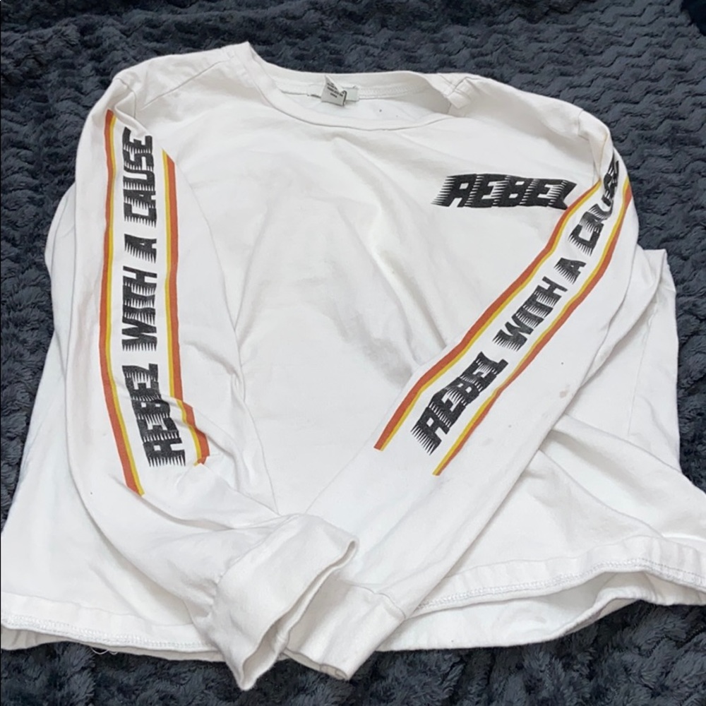 Large REBEL long sleeve crop top